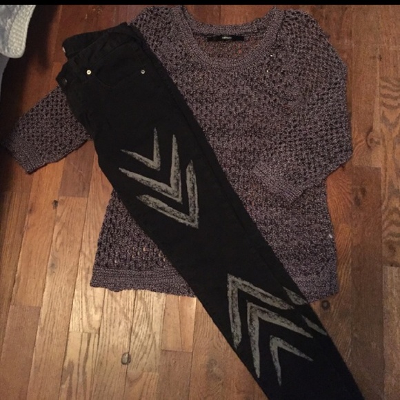 Free People RARE Chevron Skinny Jean sz 27 - Picture 1 of 3